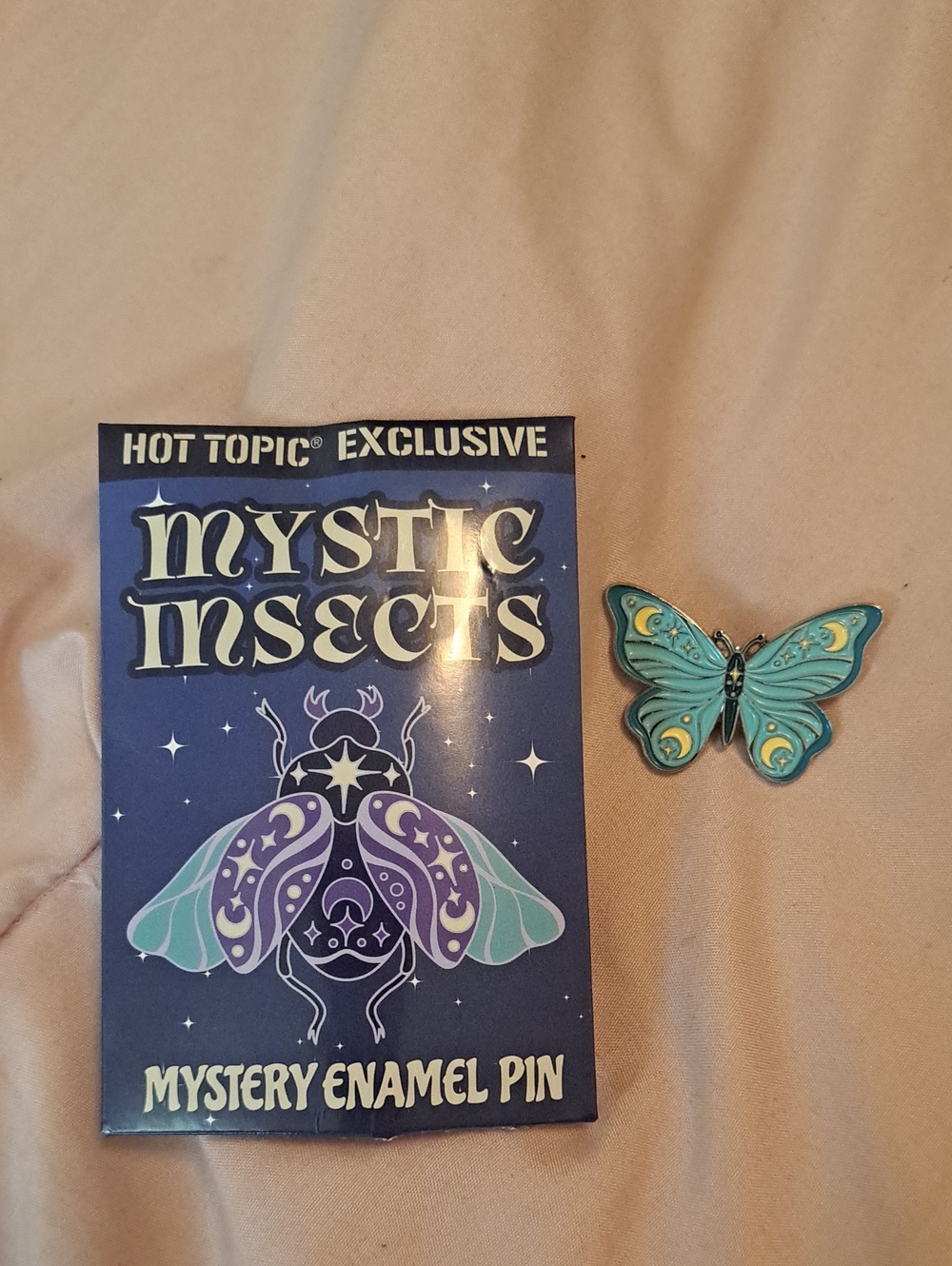Hot Topic Teal and Gold Butterfly Enamel Pin